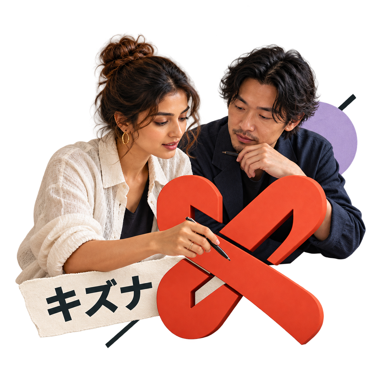 An Indian creator and Japanese strategist connected by the vermilion woven K.