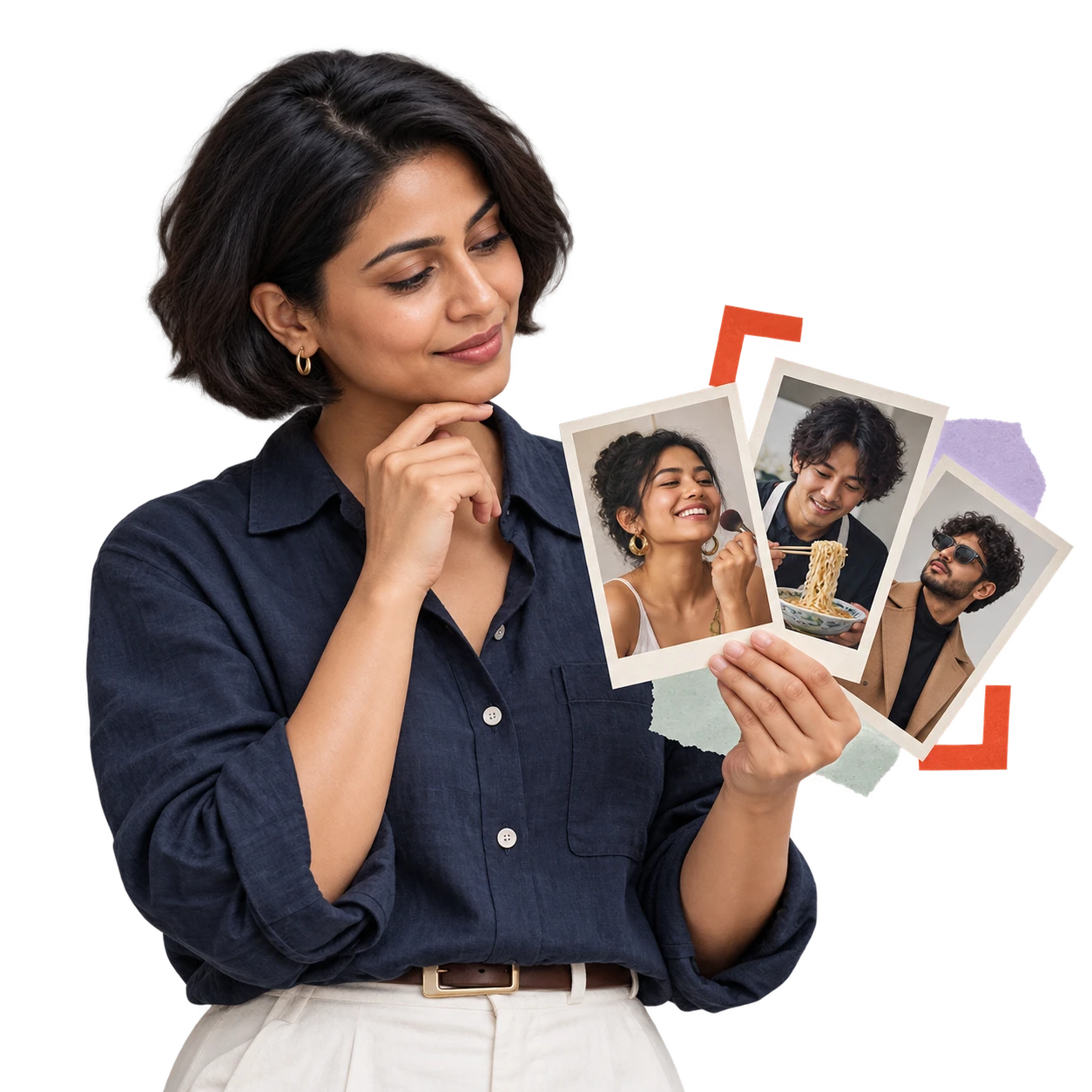 A strategist reviewing a selection of creator portrait cards.